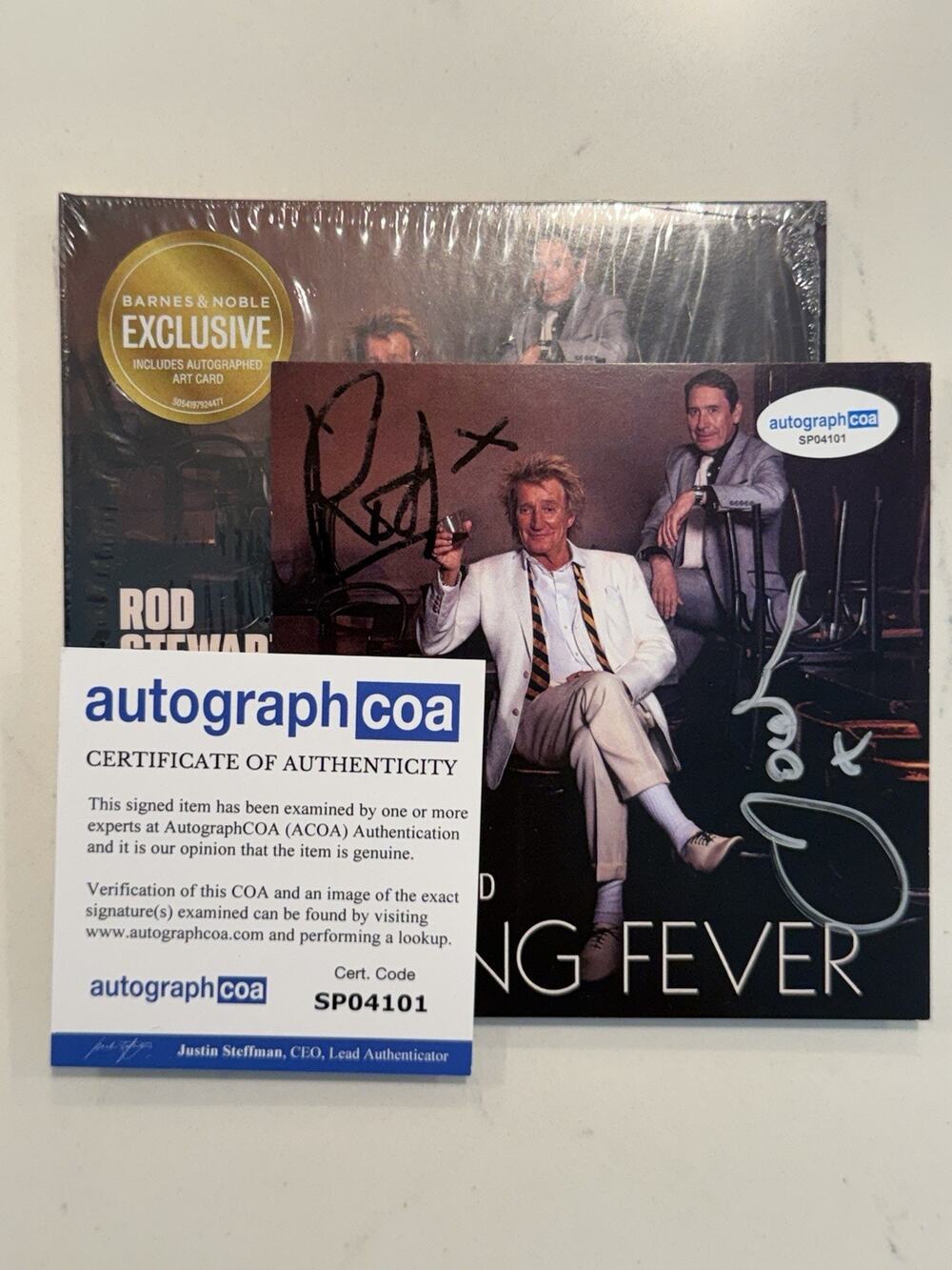 Rod Stewart & Jools Holland Double Signed COA ACOA Swing Fever CD AUTOGRAPH #10